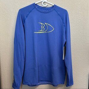Men's Blackfish Angler UPF Long Sleeve Shirt (Blue/Lime) - Size S